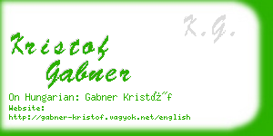 kristof gabner business card
